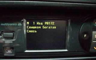 Диагностический код ошибки P0172