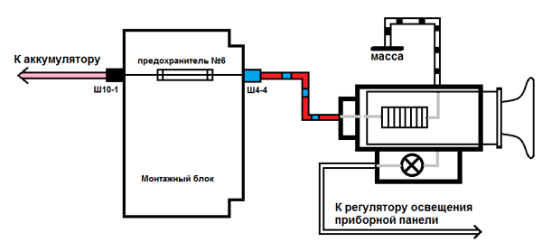 схема прикуривателя